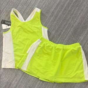 iEFiEL Girls Neon Tennis Set Size 10 NWT | Lime Athletic Tank & Skirt